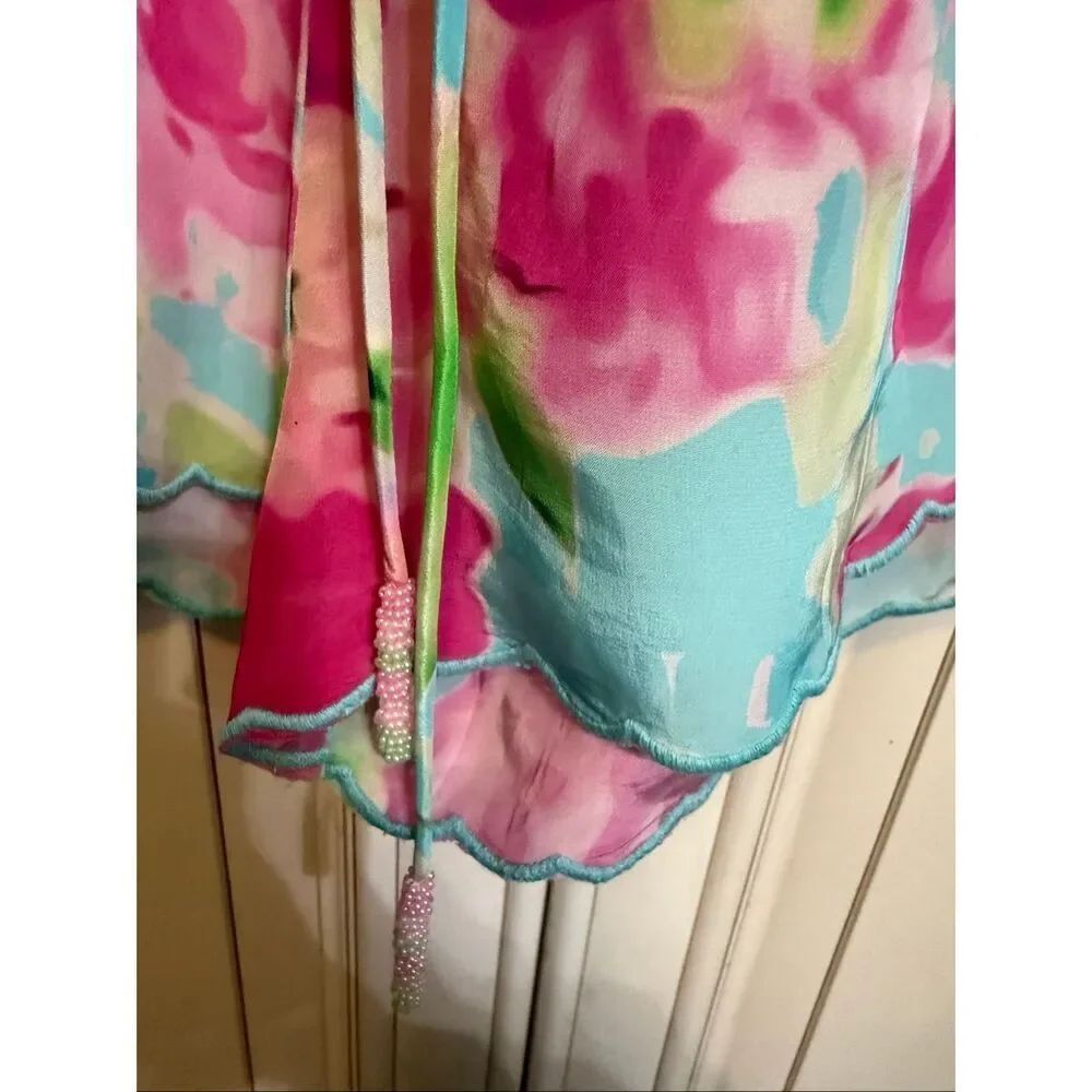 Rococo Sand Women's Lightweight Alora Floral Shorts Pink Blue Size Large NWT